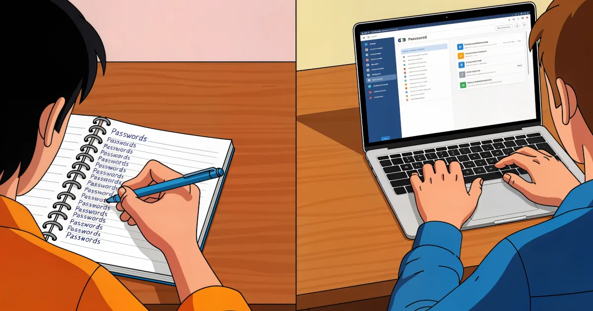Password Managers Versus Writing Passwords Down
